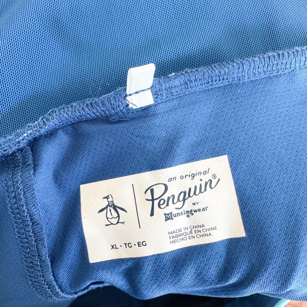 Penguin Blue on Blue Piped Pleated Lined Skort XL Golf Tennis Country Club - Picture 4 of 10